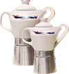 Sirge Caffettiera Moka 4 Tazzine Porcellana Fine Certificata Decorata Oro Moka Tradizionale Ceramica 4/6 Persone, Base in Alluminio Casa e cucina/Tè e caffè/Moke e caffettiere La Bottega del Risparmio - Bari, Commerciovirtuoso.it