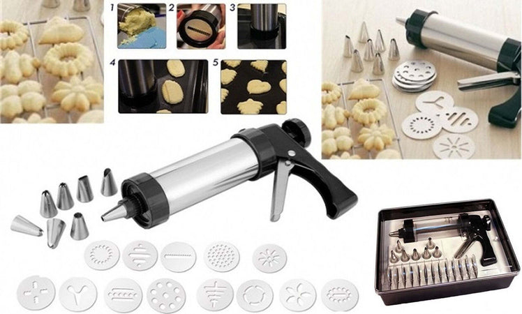 SIRINGA PER BISCOTTI MACCHINA PER DOLCI 13 DECORAZIONI CON FORMINE 8 BECCUCCI Casa e cucina/Teglie da forno e accessori per pasticceria/Accessori e utensili per pasticceria/Presse per biscotti Trade Shop italia - Napoli, Commerciovirtuoso.it