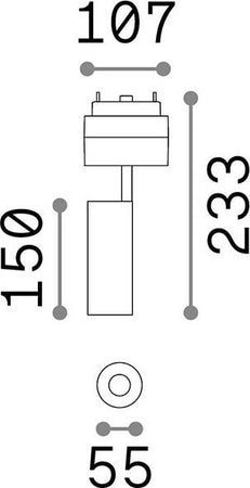 Sistema-Binario-Arca-Alluminio-Nero-Led-14W-3000K-Luce-Calda
