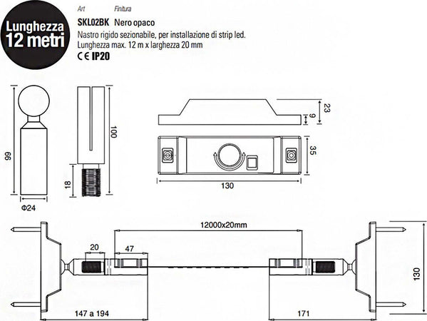 Sistema-montaggio-strip-led-Redo-Group-Italia-XSKYLINE-12mt-nastro-acciaio-rigido-sezionabile