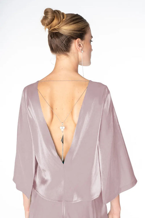 Siste's Gold Top Donna Elegante Scollato Dietro Gioiello Schiena Blusa Elegante Tinta Unita Manica a 3/4 Schiena Nuda Moda/Donna/Abbigliamento/T-shirt top e bluse/Bluse e camicie You Store - Messina, Commerciovirtuoso.it