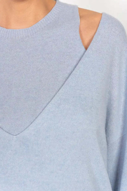 SISTE'S-|-Twin-set-smanicato-con-maglia-scollo-V