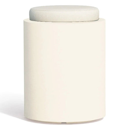 Poltroncina Comfy Round pouf in resina con cuscino alto confortevole Made in Italy
