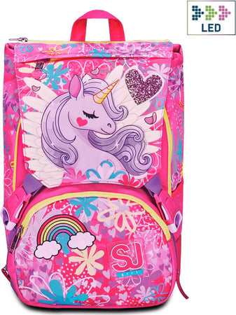 SJ-GANG-Zaino-Scuola-Estensibile-Big-Unicorn-Led