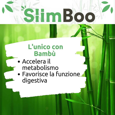 SlimBoo Anticellulite e Drenante con Bambù, Ananas, Melitolo, Moringa e Carrube 100% Naturale - 90 Compresse, Made in Italy