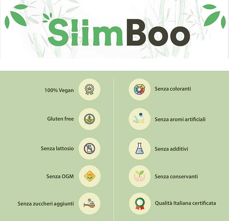 SlimBoo Anticellulite e Drenante con Bambù, Ananas, Melitolo, Moringa e Carrube 100% Naturale - 90 Compresse, Made in Italy