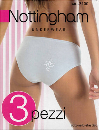 Tris slip donna Nottingham in cotone bielastico art. 3100bw Slip donna L'Orchidea - Siderno, Commerciovirtuoso.it