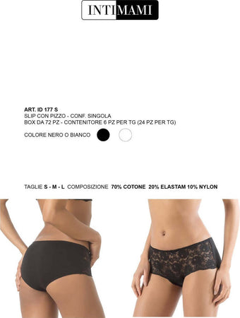 Slip 6x Slip Donna Nero Intimo Intimami Culotte Pizzo Davanti Mutanda Slip in Cotone E Nylon Made In Italy Art.177S Moda/Donna/Abbigliamento/Abbigliamento da notte lingerie e intimo/Lingerie & Intimo/Mutande/Bikini e Slip L’Orchidea - Siderno, Commerciovirtuoso.it