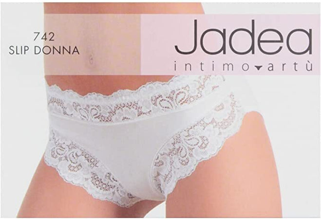 Slip Jadea Mod. 742 In Pizzo In Cotone Elasticizzato Bianco/Nero/Nudo