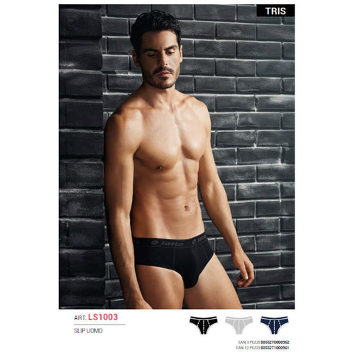 Tripack slip uomo lotto art ls1003 col e taglie assortite