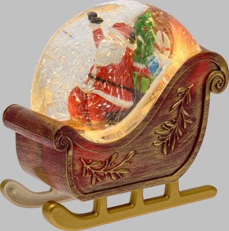 Slitta di Babbo Natale con glitter led scintillanti all'interno della sfera per decorazioni natalizie Casa e cucina/Decorazioni per interni/Addobbi e decorazioni per ricorrenze/Decorazioni natalizie/Oggettistica MagiediNatale.it - Altamura, Commerciovirtuoso.it