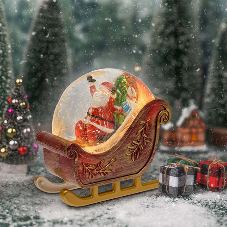 Slitta di Babbo Natale con glitter led scintillanti all'interno della sfera per decorazioni natalizie Casa e cucina/Decorazioni per interni/Addobbi e decorazioni per ricorrenze/Decorazioni natalizie/Oggettistica MagiediNatale.it - Altamura, Commerciovirtuoso.it