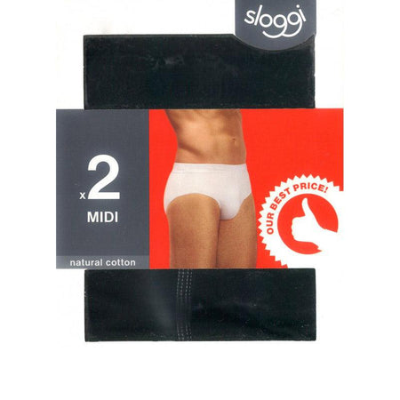 Sloggi Uomo 2 Slip Natural Cotton 24/7 Midi S17 - Passarelli Biancheria
