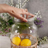 Caraffa in vetro porta bevande con rubinetto e rivestimento in Rattan 5,5 lt