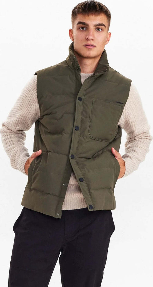 Smanicato Uomo Anerkjendt Akrasmus Puf Vest Con Bottoni, 2 Tasche Sport e tempo libero/Sport/Corsa/Abbigliamento/Uomo/Maglie e T-shirt/Gilet Snotshop - Roma, Commerciovirtuoso.it