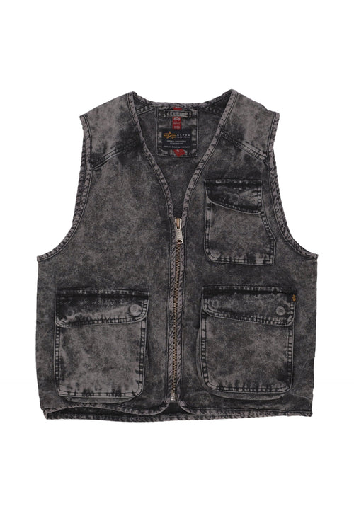 ALPHA INDUSTRIES Smanicato Uomo Canvas Acid Vest Black da uomo