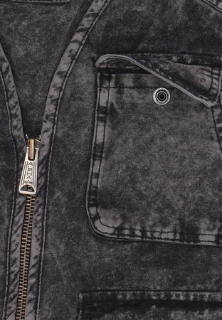 ALPHA INDUSTRIES Smanicato Uomo Canvas Acid Vest Black da uomo
