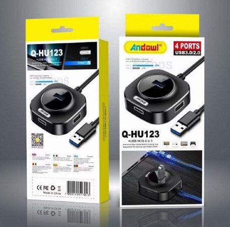 Smart Hub Usb 4 In 1 Con 4 Porte Usb 3.0/2.0 Q-hu123 Telefoni Computer Notebook Elettronica/Informatica/Accessori/USB Hub Trade Shop italia - Napoli, Commerciovirtuoso.it