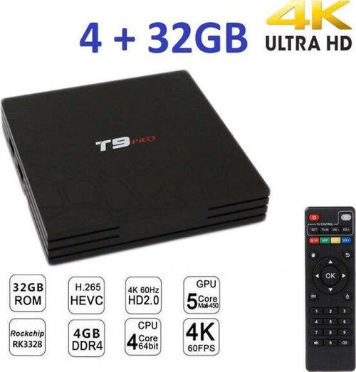 Smart-Tv-Box-T9-Pro-Android-7.1.2-4gb-Ram-32gb-4k-Iptv-Gpu-5-Core-Quad-Wifi