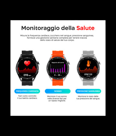 Smartwatch Hw23 Pro Per Ios E Android Bluetooth Touch Sport Fitness Salute Uomo