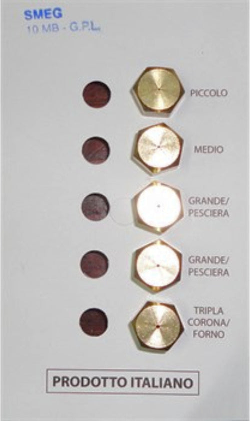 Smeg-gasfire-ugelli---iniettori-cucina-4-fuochi-+-forno-gas-gpl-filetto-10-mb