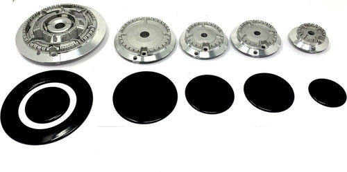 SMEG KIT BRUCIATORI E  SPARTIFIAMMA  CUCINA GAS 5 FUOCHI  NERI LUCIDI Casa e cucina/Utensili da cucina/Bruciatori da cucina Rossi Ricambi - Venetico Marina, Commerciovirtuoso.it