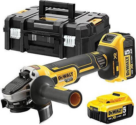 Smerigliatrice Angolare A Batteria Dewalt DCG405P2 disco 125mm Brushless XR LITIO 18V 5.0 AH