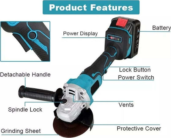 Smerigliatrice-Angolare-a-doppia-batteria-48v-4.0A-FLEX-115mm-motore-brushless