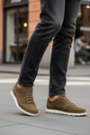 Scarpa Uomo Santoni - Sneacker Scamosciate colore blu suola gomma bianca