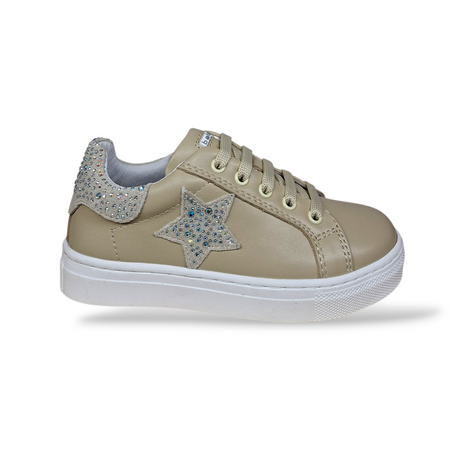 Sneakers Bambina Balducci Butter in Pelle Beige – Eleganza Versatile Made in Italy