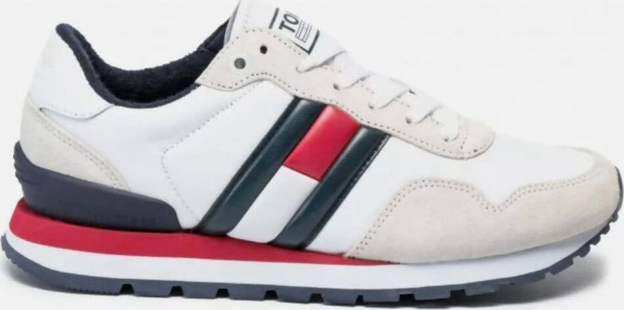 Sneakers Tommy Jeans Uomo Bianche Con Lacci Suola in Pelle Da Ginnastica Casual Sneakers Fashion Moda/Uomo/Scarpe/Sneaker e scarpe sportive/Sneaker casual Euforia - Bronte, Commerciovirtuoso.it