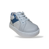 Scarpe Primi Passi Bambino Balducci Cita 4880 Pelle Bianco Bluette – Laccio e Zip Laterale Made in Italy