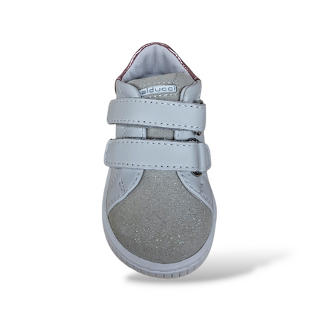 Scarpe Primi Passi Balducci Cita in Pelle Bianco Argento Rosa – Comfort Artigianale Made in Italy