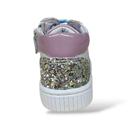 Scarpe Primi Passi Balducci Cita in Pelle Rosa Bianco Argento Celeste – Comfort Artigianale Made in Italy