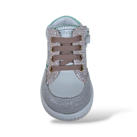 Scarpe Primi Passi Balducci Cita in Pelle Bianco Rosa Verde Acqua – Comfort Artigianale Made in Italy