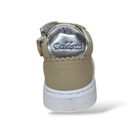 Scarpe Primi Passi Balducci Cita in Pelle Beige Oro Argento – Comfort Artigianale Made in Italy