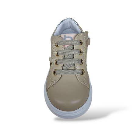 Scarpe Primi Passi Balducci Cita in Pelle Beige Oro Argento – Comfort Artigianale Made in Italy