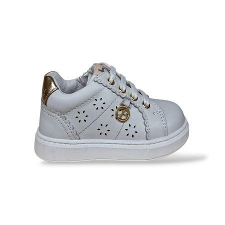 Scarpe Primi Passi Balducci Cita in Pelle Bianco Dorato – Comfort Artigianale Made in Italy