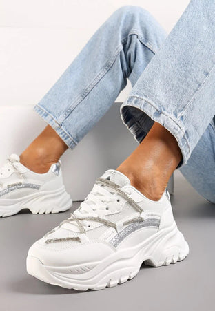 Elina - Sneakers con lacci strass