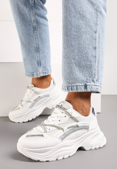 Elina - Sneakers con lacci strass