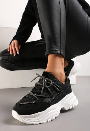 Elina - Sneakers con lacci strass