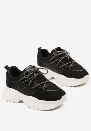 Elina - Sneakers con lacci strass