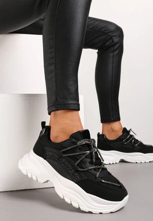 Elina - Sneakers con lacci strass