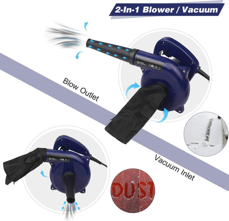 Soffiatore aspiratore elettrico 600W Mini Aspirapolvere Foglie giardino sacco - PB004 Fai da te/Attrezzi elettrici da giardinaggio/Accessori per utensili elettrici/Accessori per aspiratori e soffiatori da giardino Zencoccostore - Formia, Commerciovirtuoso.it
