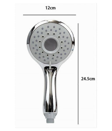 Soffione Doccia 12x24.5cm Doccetta Bagno Multigetto Regolabile Manico Bombato 79706