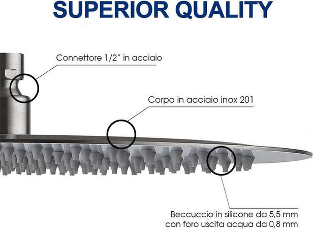 Soffione Doccia Bagno Cascata Tondo 30 Cm Acciaio Ultra Sottile Effetto Pioggia Casa, arredamento e bricolage > Soffioni Doccia Trade Shop italia - Napoli, Commerciovirtuoso.it