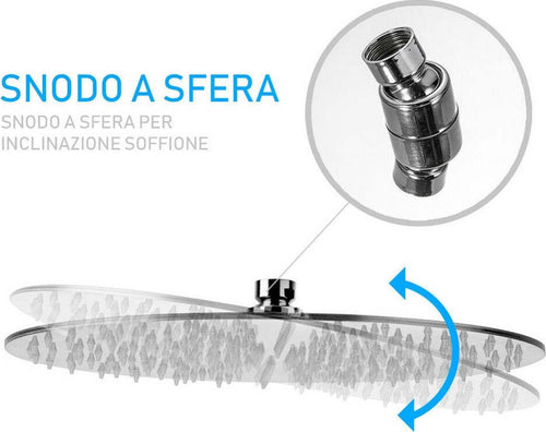 Soffione Doccia Bagno Cascata Tondo 40 Cm Acciaio Ultra Sottile Effetto Pioggia Fai da te/Attrezzature per cucine e bagni/Attrezzature per bagni/Docce e componenti doccia/Filtri supporti e soffioni doccia/Telefoni doccia Trade Shop italia - Napoli, Commerciovirtuoso.it
