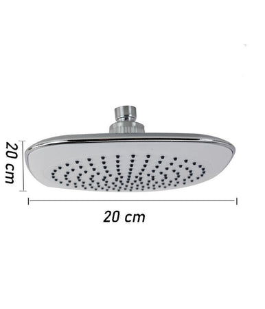 Soffione Doccia Bagno Quadrato 20x20cm Abs Effetto Pioggia 52213 Filtro Anticalcare