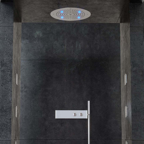 Soffione Doccia LED a Soffitto Installazione Da Incasso Acciaio Inox Tondo Fai da te/Attrezzature per cucine e bagni/Attrezzature per bagni/Docce e componenti doccia/Filtri supporti e soffioni doccia/Docce fisse Ogomondo - Martina Franca, Commerciovirtuoso.it