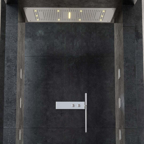 Soffione Doccia LED a Soffitto Installazione Da Incasso Con Cascata Acciaio Inox Rettangolare Fai da te/Attrezzature per cucine e bagni/Attrezzature per bagni/Docce e componenti doccia/Filtri supporti e soffioni doccia/Docce fisse Ogomondo - Martina Franca, Commerciovirtuoso.it
